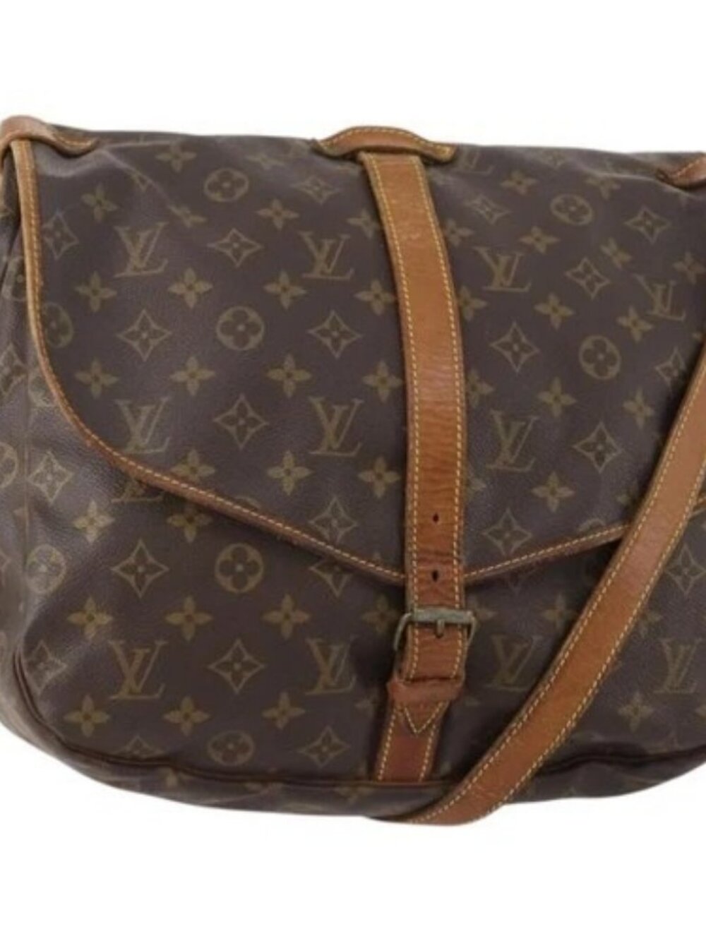LOUIS VUITTON Monogram Saumur 35 Shoulder Bag M42254 LV Auth bs34826